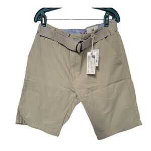 Khaki Chino Shorts Size 34 With Belt ‎ ORIGINAL BLU ROCK